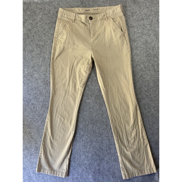 Old Navy Pants - Old Navy Boot-Cut Stretch Khaki Pants 6 Tan Cotton Blend Casual Workwear